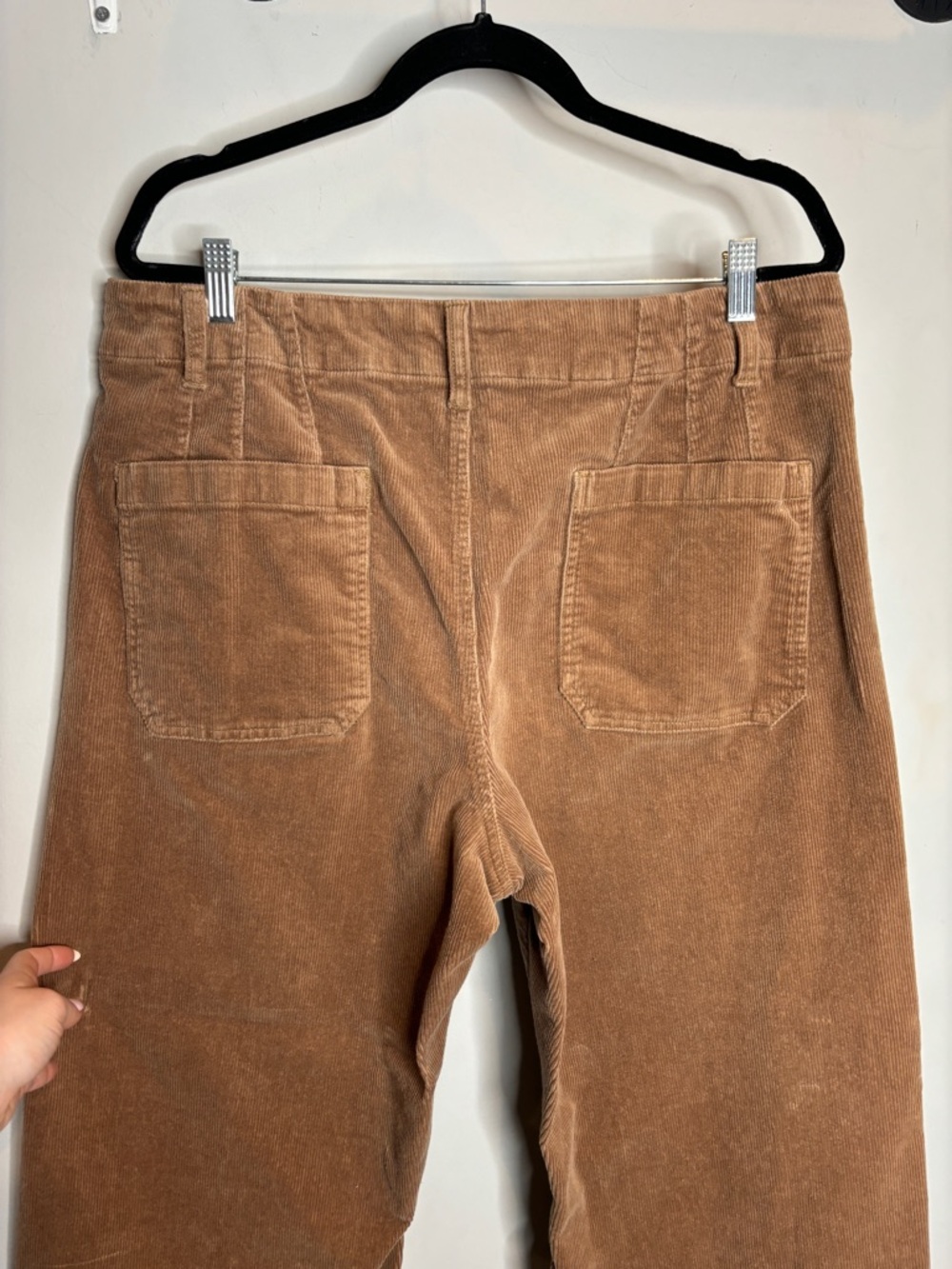 Quince Organic Stretch Corduroy Cropped Wide Leg Pants 16 Warm Brown - Picture 11 of 12